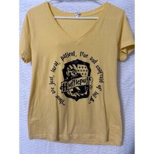 Hufflepuff Hogwarts House T shirt, Ladies v neck fitted yellow